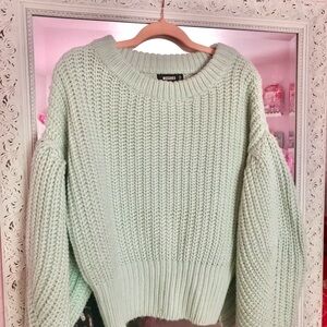 Missguided Light Green Knit Sweater